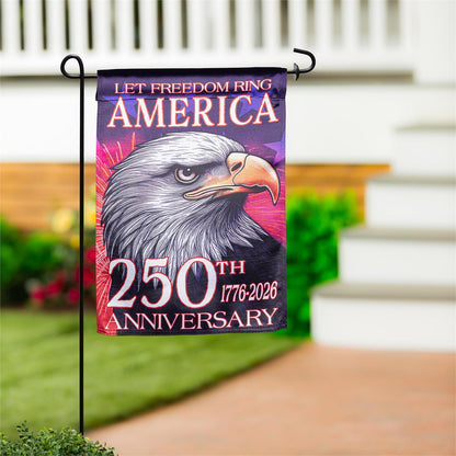 250th Anniversary Let Freedom Ring Flag Lustre Garden Flag
