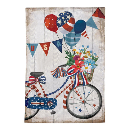 American Classic Bicycle Moire Garden Flag; Polyester 12.5"x18"