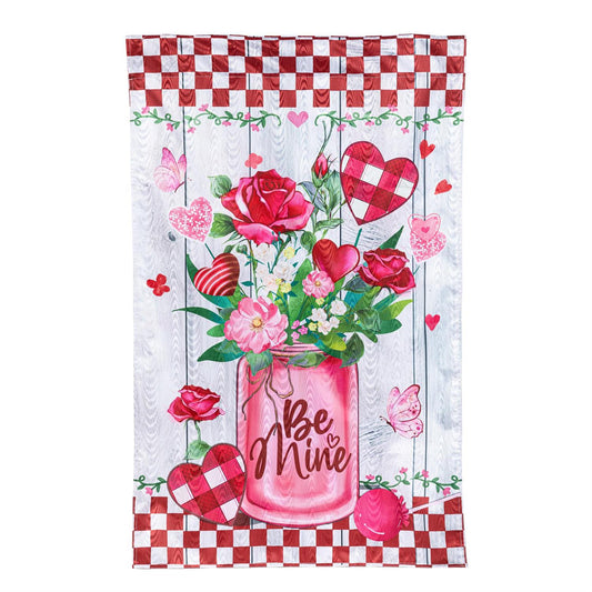 Be Mine Mason Jar House Flag Moire Polyester 29"x43"