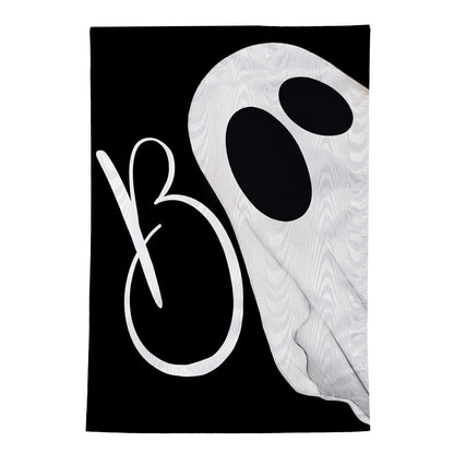 Boo Ghost Moire Garden Flag; Polyester 12.5"x18"