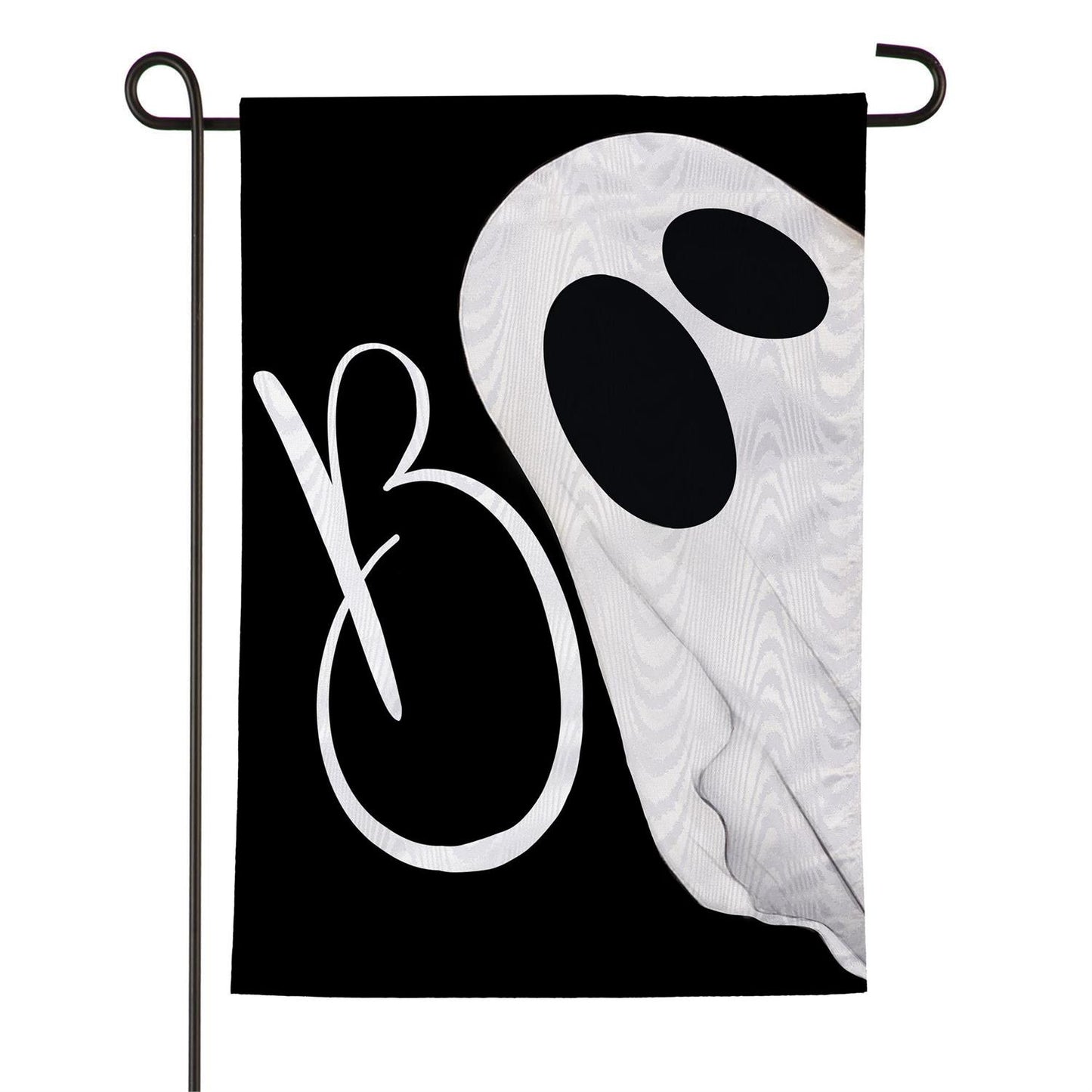 Boo Ghost Moire Garden Flag; Polyester 12.5"x18"