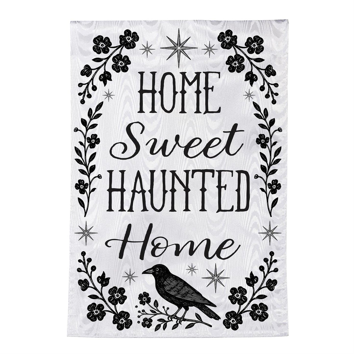 Home Sweet Haunted Home Moire Garden Flag; Polyester 12.5"x18"