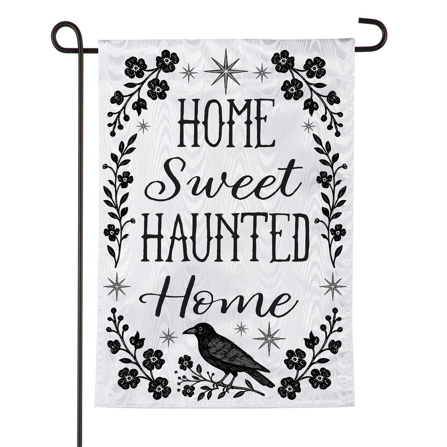 Home Sweet Haunted Home Moire Garden Flag; Polyester 12.5"x18"
