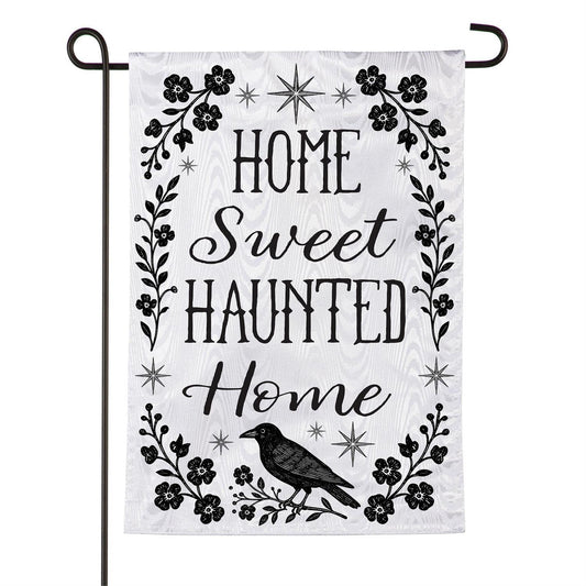 Home Sweet Haunted Home Moire Garden Flag; Polyester 12.5"x18"