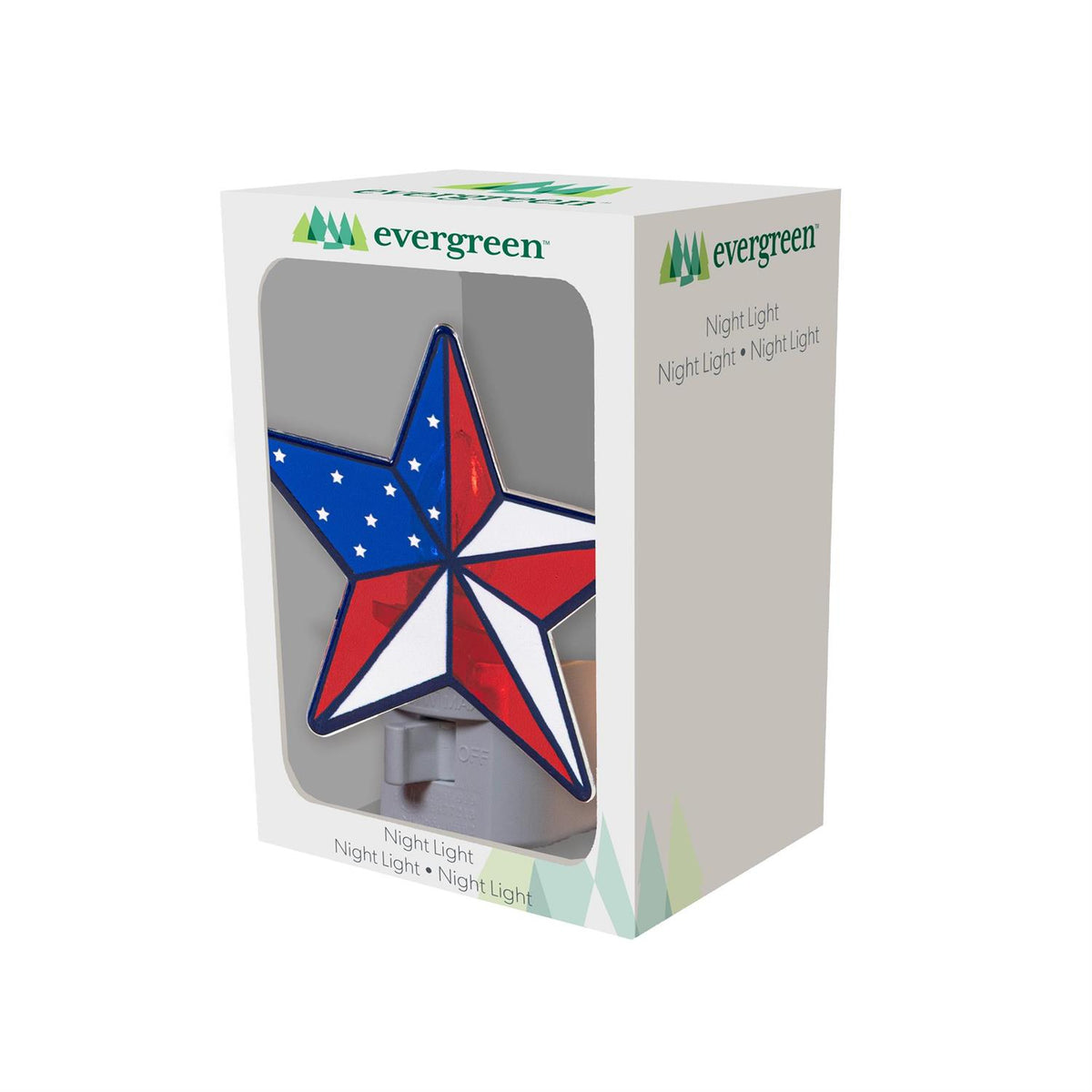 Patriotic Star Shaped Classic Glass Nightlight - 3"W x 4"L x 4.5"H