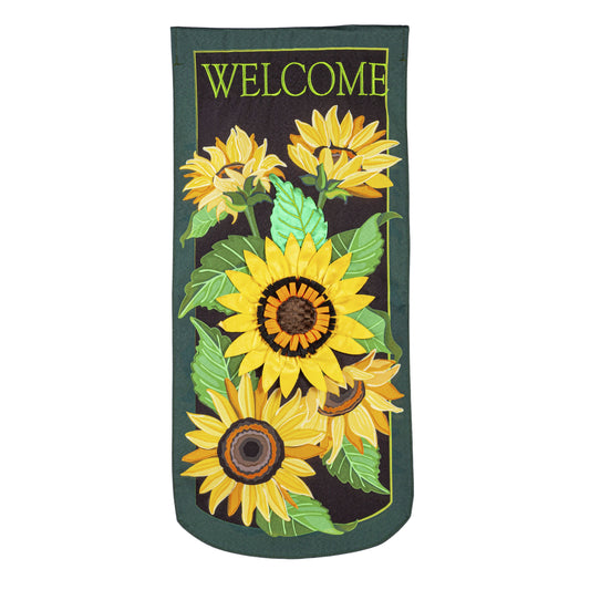 Welcome Fall Sunflower Everlasting Impressions Garden Flag; Polyester-Linen Blend 12.5"x28"