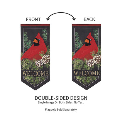 Cardinal & Evergreen Everlasting Impressions Garden Flag