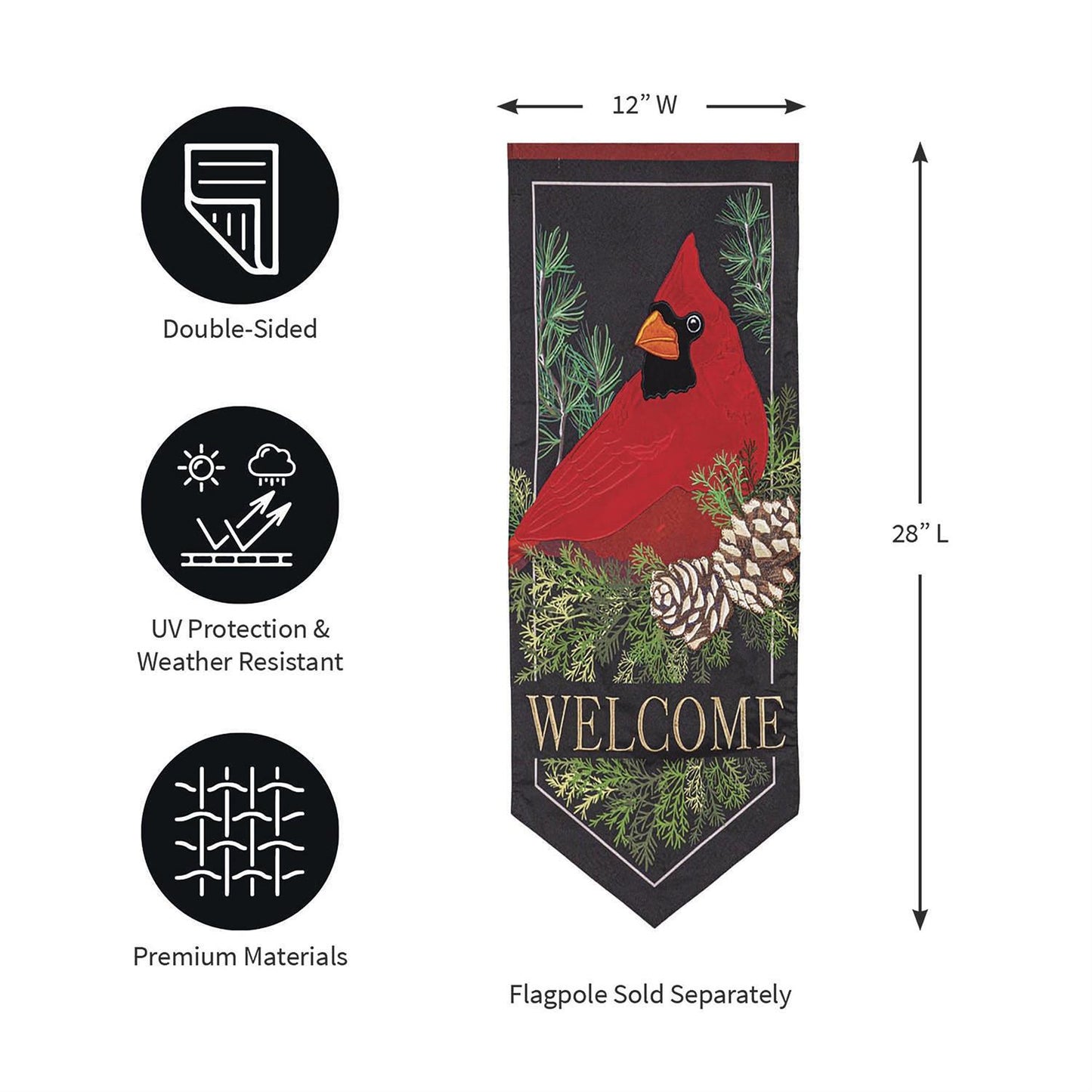 Cardinal & Evergreen Everlasting Impressions Garden Flag