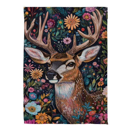 Forever Blooming Deer Suede House Flag; Polyester 29"x43"