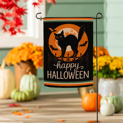 Pet Central Moonlit Black Cat Printed Suede Garden Flag; Polyester 12.5"x18"