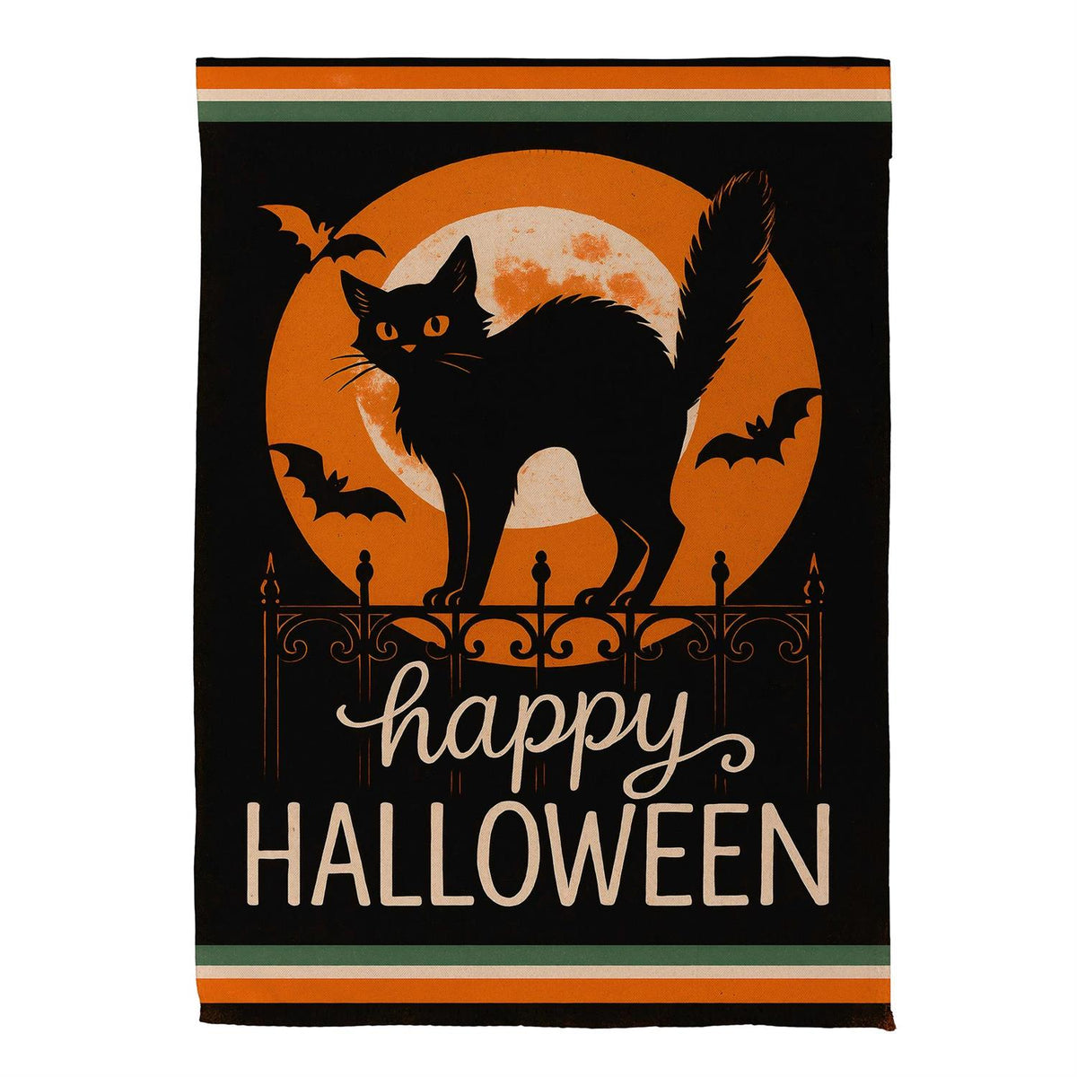 Pet Central Moonlit Black Cat Printed Suede Garden Flag; Polyester 12.5"x18"