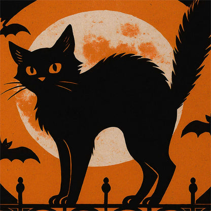 Pet Central Moonlit Black Cat Printed Suede Garden Flag; Polyester 12.5"x18"