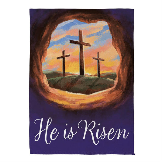 Empty Tomb Printed Suede Garden Flag; Polyester 12.5"x18"