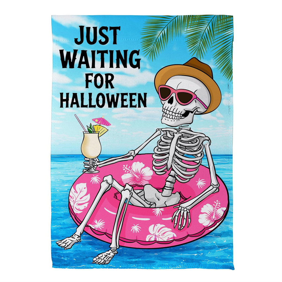 Just Waiting for Halloween Suede House Flag; Polyester 29"x43"