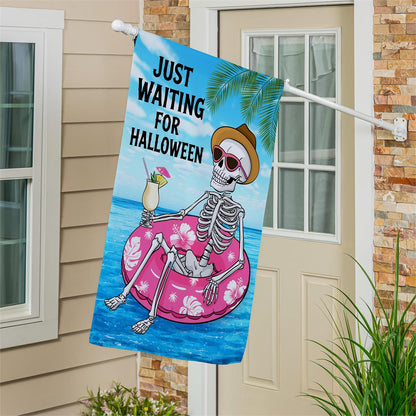 Just Waiting for Halloween Suede House Flag; Polyester 29"x43"