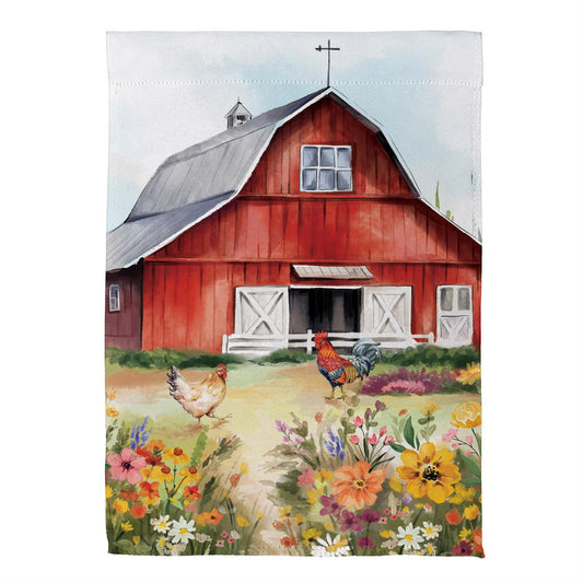 Petal & Plow Barn Suede House Flag; Polyester 29"x43"