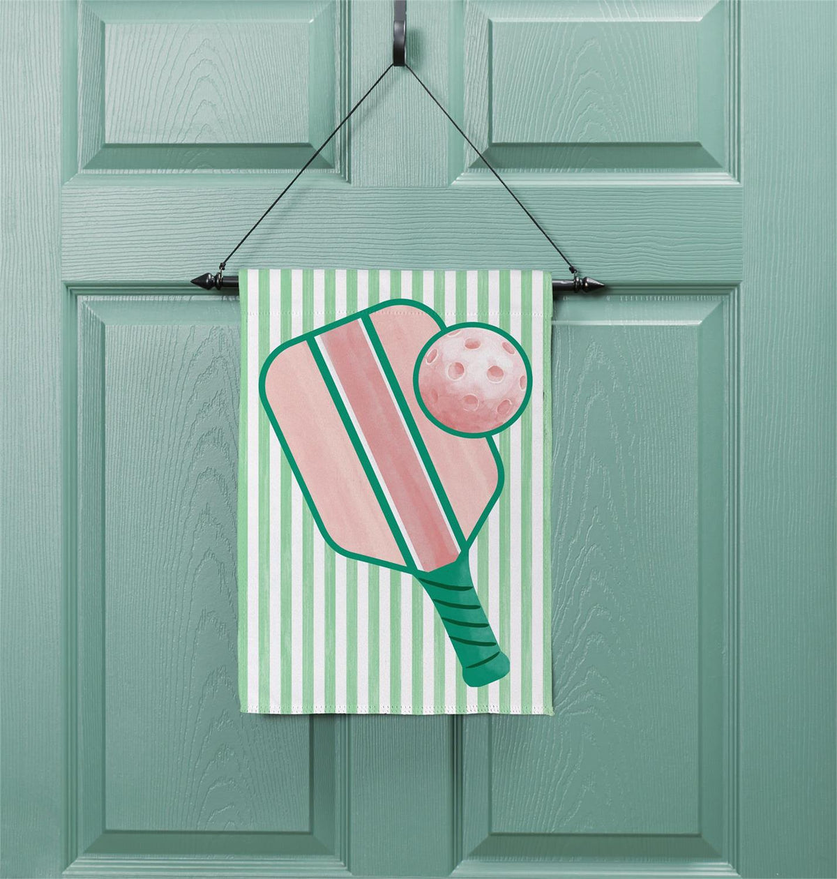 Pastel Pickleball Printed Suede Garden Flag; Polyester 12.5"x18"