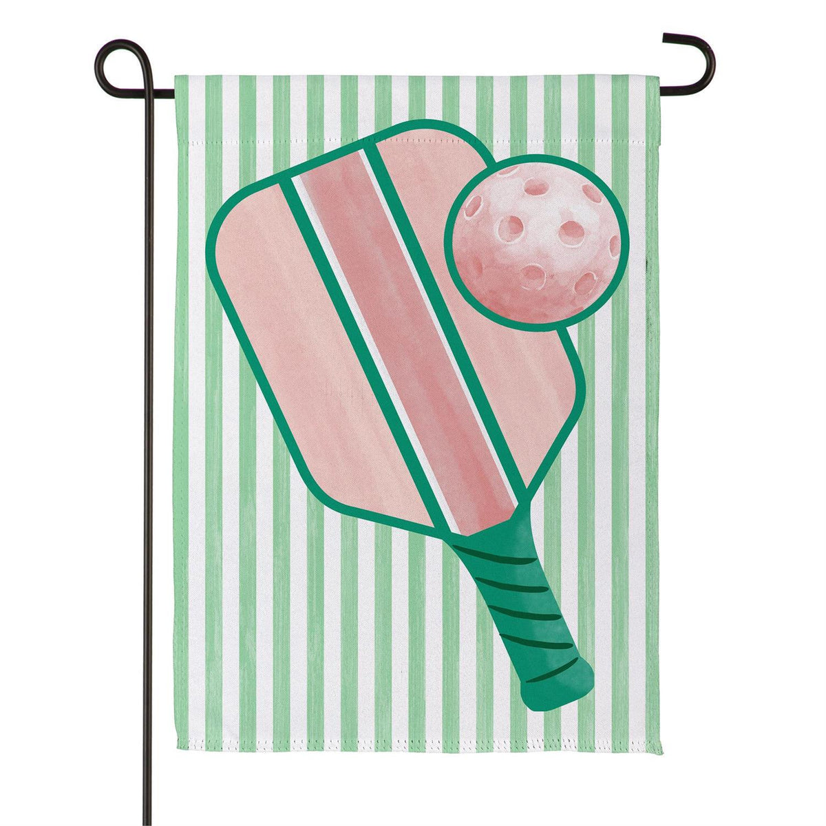 Pastel Pickleball Printed Suede Garden Flag; Polyester 12.5"x18"