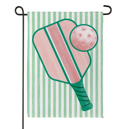 Pastel Pickleball Printed Suede Garden Flag; Polyester 12.5"x18"