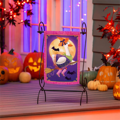 Witchy Goose Printed Suede Garden Flag; Polyester 12.5"x18"