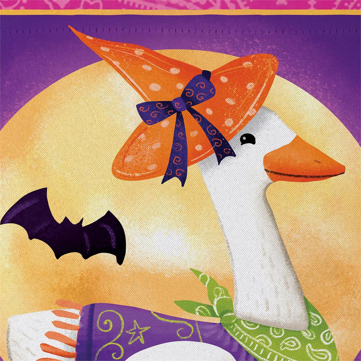 Witchy Goose Printed Suede Garden Flag; Polyester 12.5"x18"