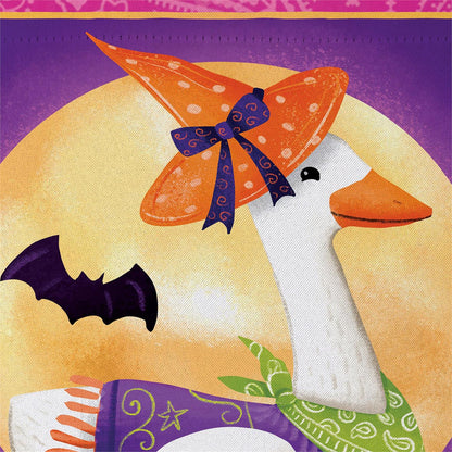 Witchy Goose Printed Suede Garden Flag; Polyester 12.5"x18"