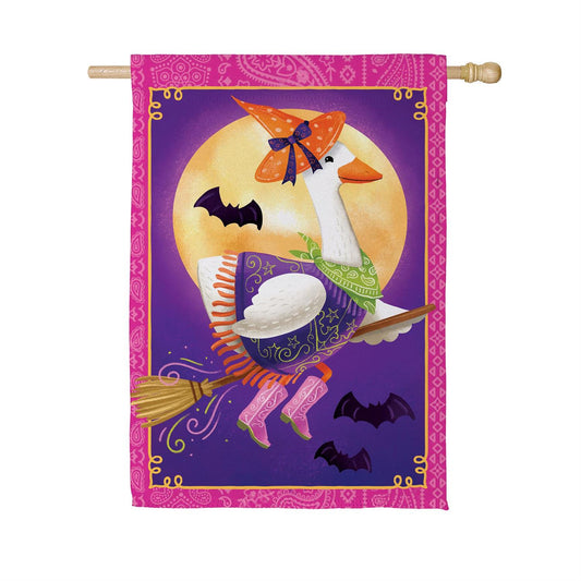 Witchy Goose Suede House Flag; Polyester 29"x43"
