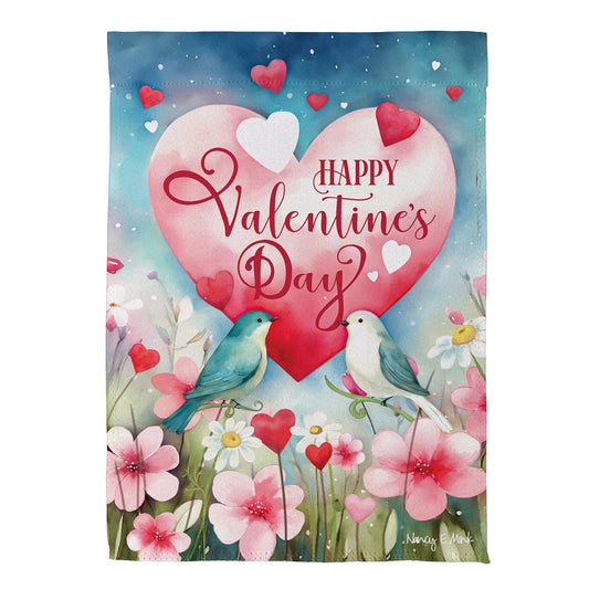 Lovebirds Suede House Flag; Polyester 29"x43"