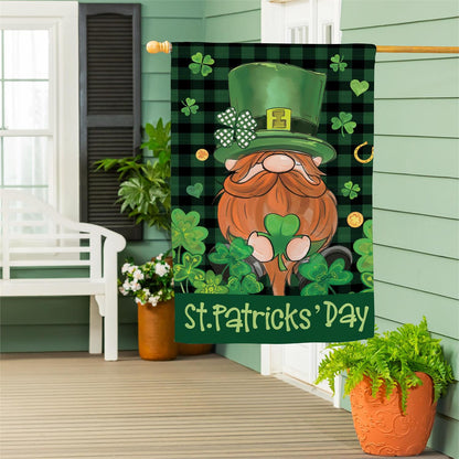 St Patricks' Day Leprechaun Gnome House Flag