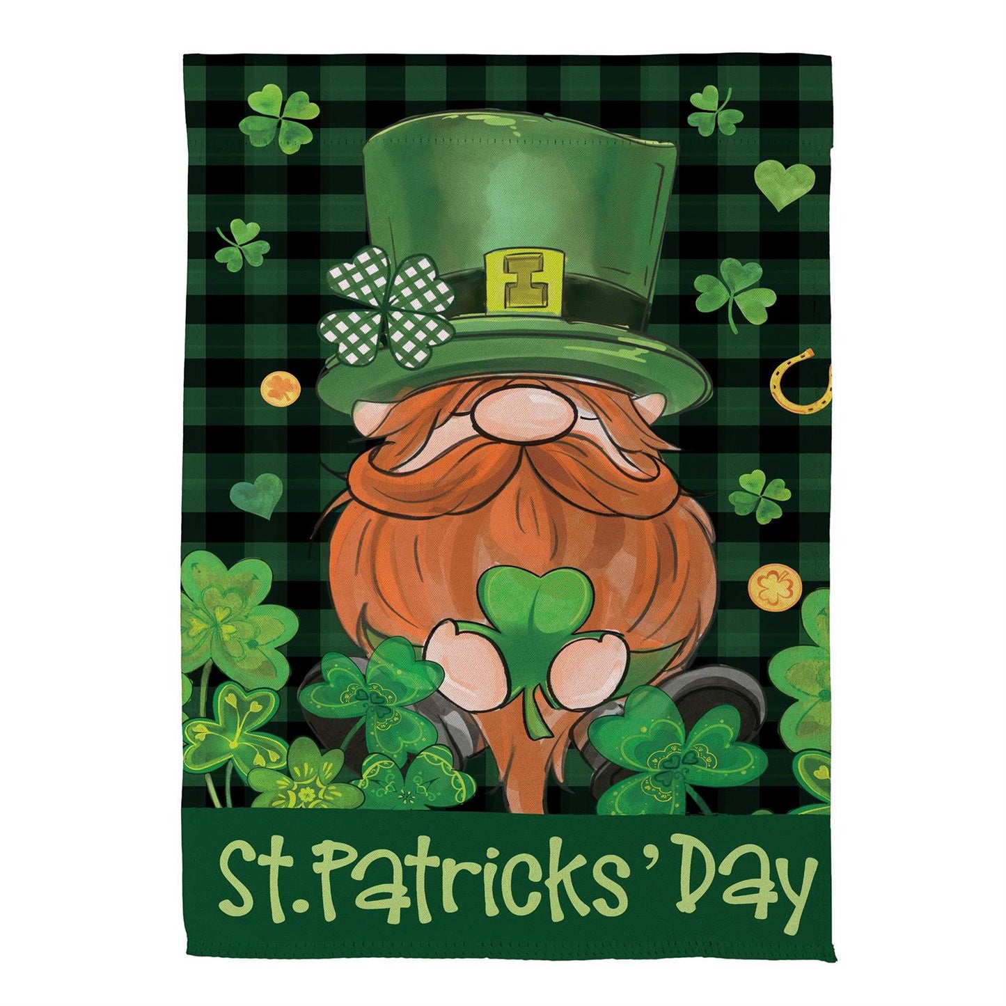 St Patricks' Day Leprechaun Gnome House Flag