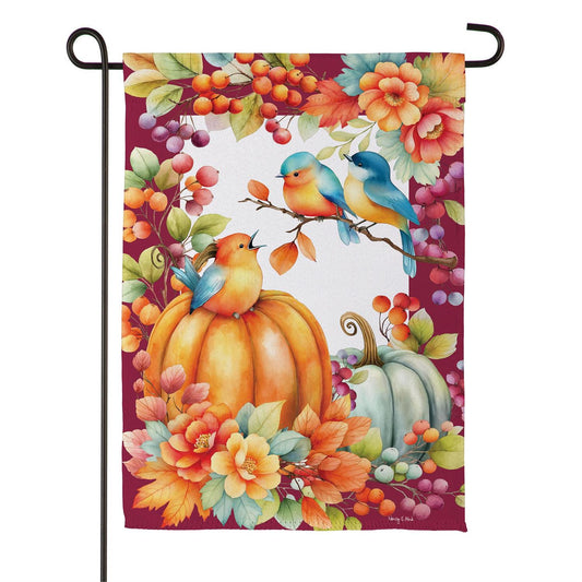 Bird Talk Printed Suede Garden Flag; Polyester 12.5"x18"