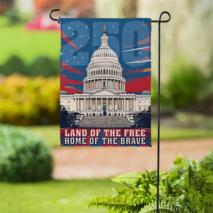 12.5"x18" 250th Anniversary Land of the Free Home of the Brave Garden Flag