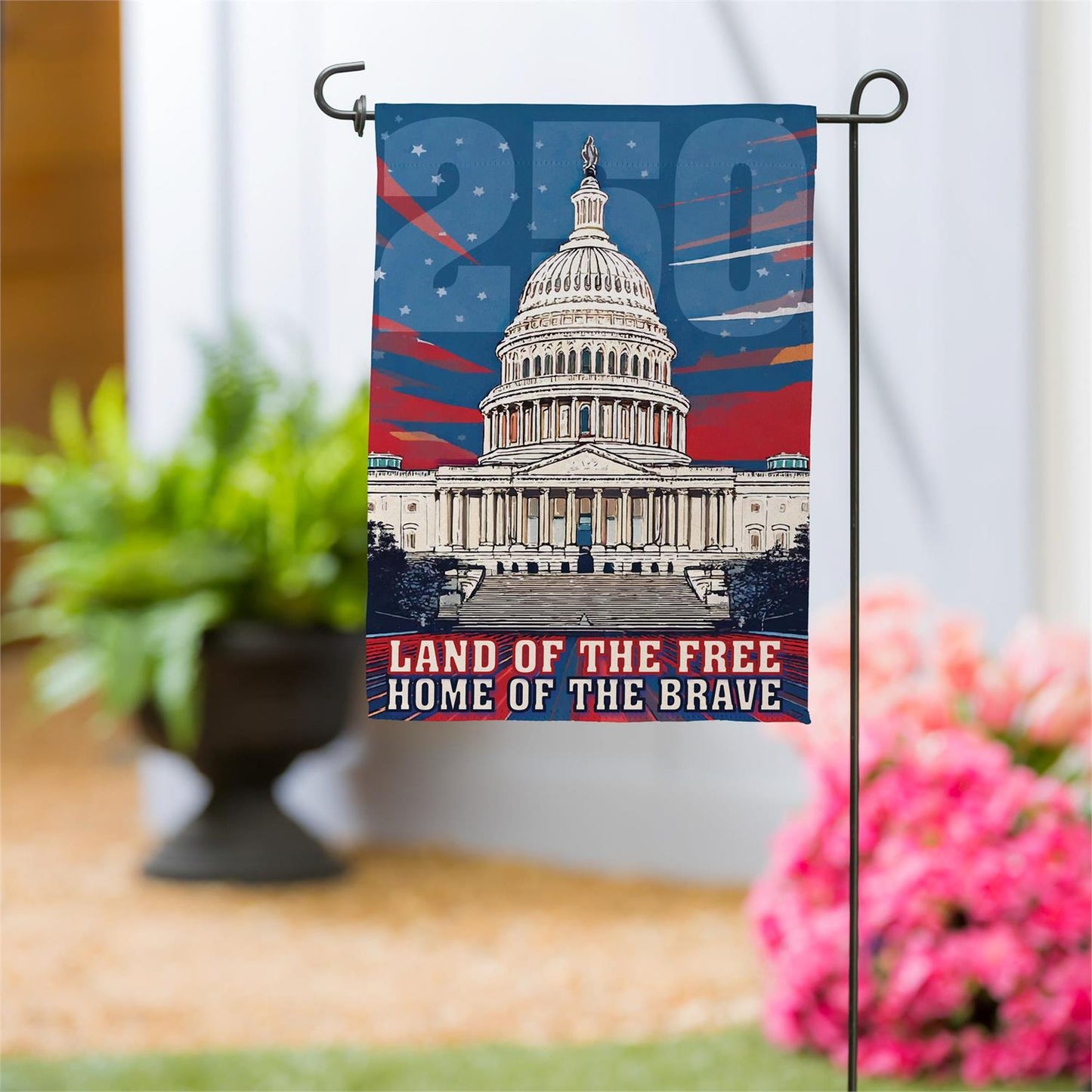 12.5"x18" 250th Anniversary Land of the Free Home of the Brave Garden Flag