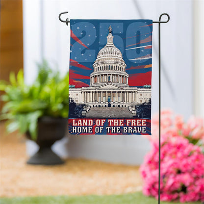 12.5"x18" 250th Anniversary Land of the Free Home of the Brave Garden Flag