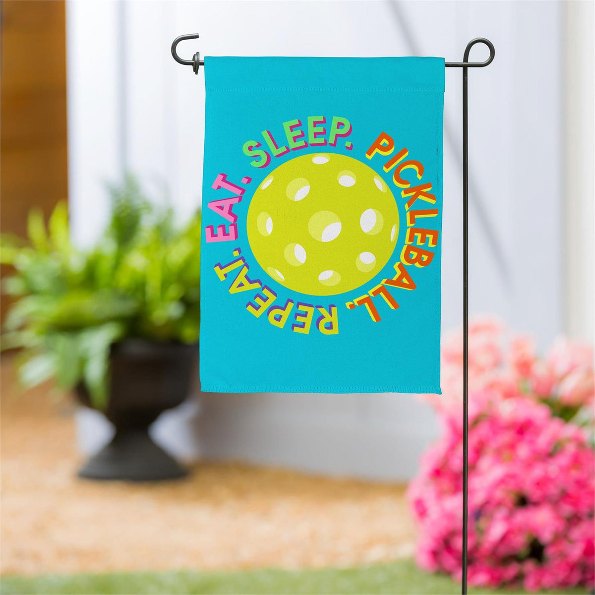 Pickleball Lifestyle Printed Suede Garden Flag; Polyester 12.5"x18"