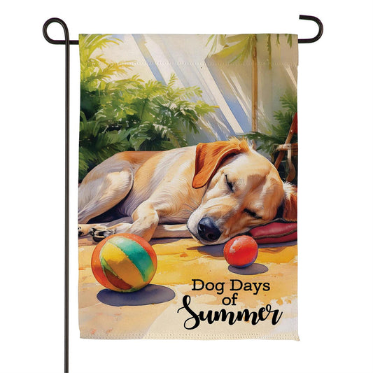 Dog Days of Summer Printed Suede Garden Flag; Polyester 12.5"x18"