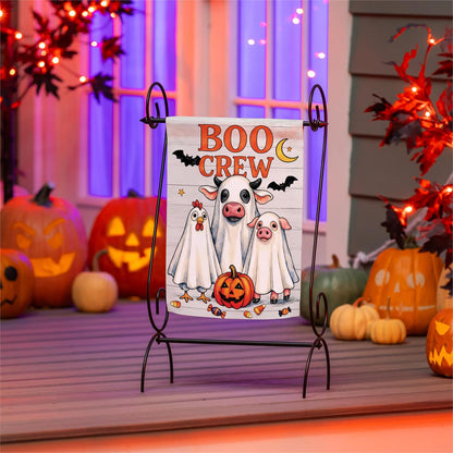 BOO Crew Printed Suede Garden Flag; Polyester 12.5"x18"