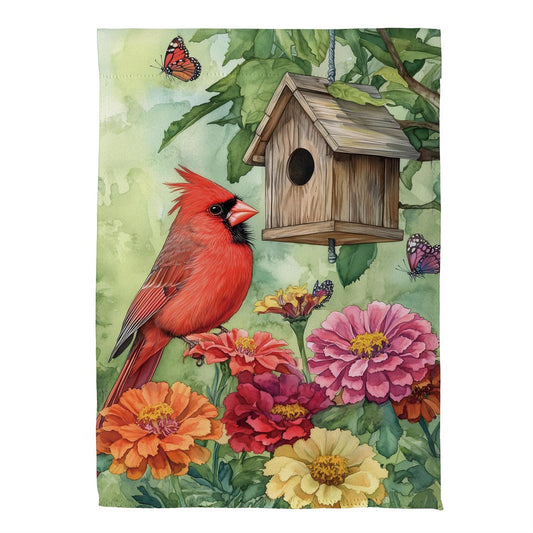 Spring Cardinal Time Suede House Flag; Polyester 29"x43"