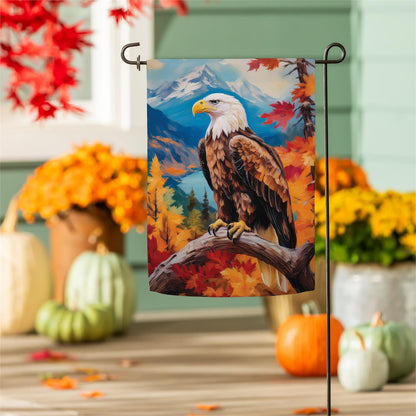 Regal Fall Eagle Printed Suede Garden Flag; Polyester 12.5"x18"