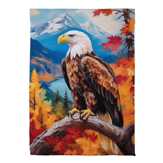 Regal Fall Eagle Printed Suede Garden Flag; Polyester 12.5"x18"