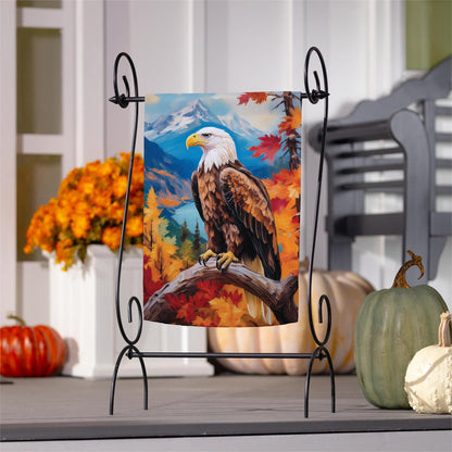 Regal Fall Eagle Printed Suede Garden Flag; Polyester 12.5"x18"