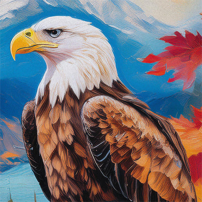 Regal Fall Eagle Printed Suede Garden Flag; Polyester 12.5"x18"