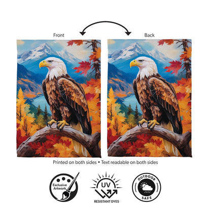 Regal Fall Eagle Printed Suede Garden Flag; Polyester 12.5"x18"