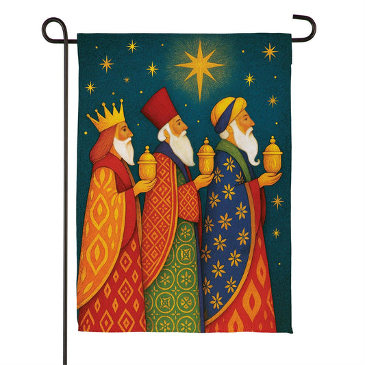 The Three Kings Printed Suede Garden Flag; Polyester 12.5"x18"