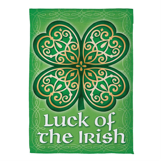 Luck of the Irish Printed Suede Garden Flag; Polyester 12.5"x18"