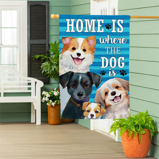 Home Is Where the Dog Is Suede House Flag; Polyester 29"x43"