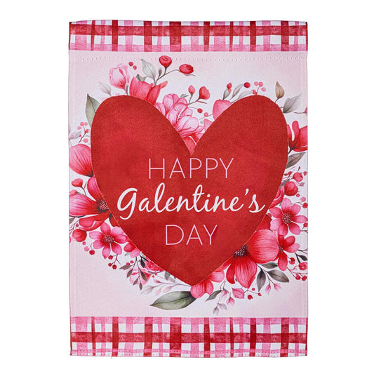 Happy Galentine's Day Suede Garden Flag; Polyester 12.5"x18"