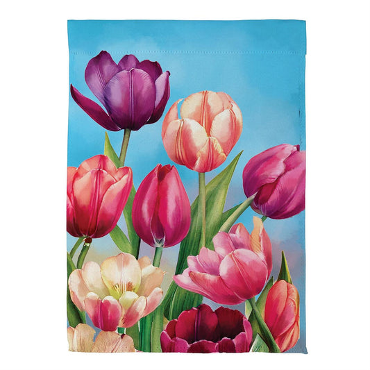 Tulip Palooza Suede House Flag; Polyester 29"x43"