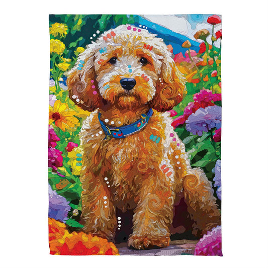 Painted Doodle Suede House Flag; Polyester 29"x43"