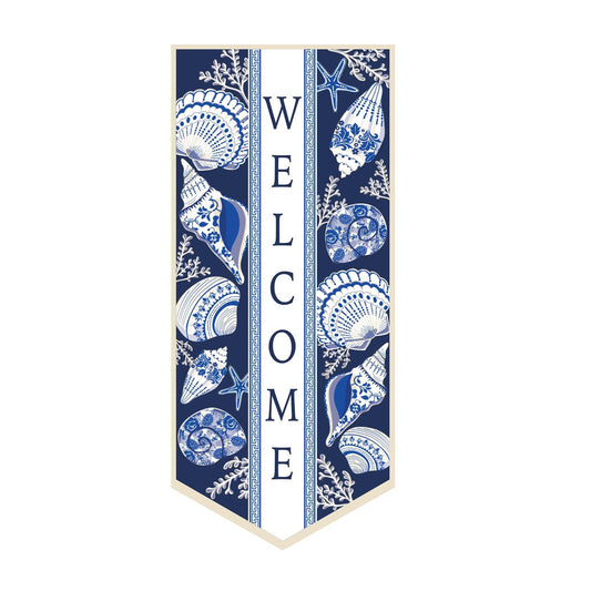Chinoiserie Seashells Everlasting Impressions Garden Flag